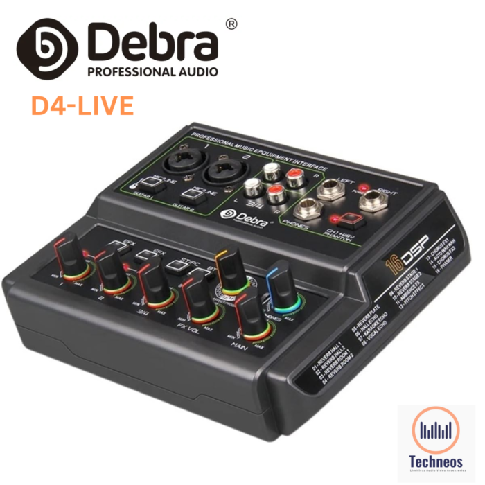 D4-LIVE 4-Channel Audio Interface Sound Card – Professional Live Streaming & Recording Mixer